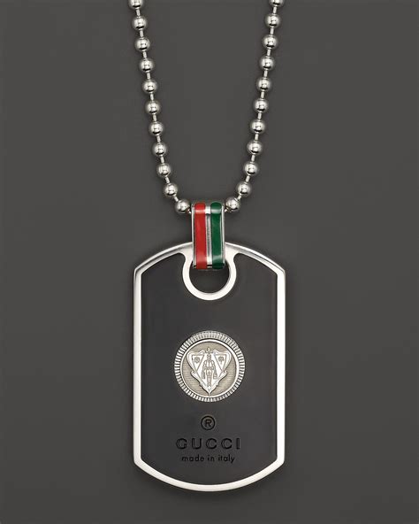 gucci necklace pendant dog tags|Gucci dog tags for men.